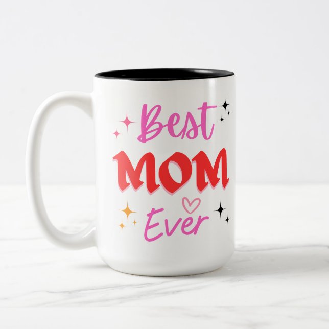 Tasse 2 Couleurs Photo Collage moderne et Happy Mothers Day Cadeau (Gauche)