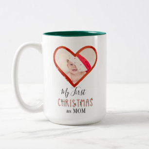 Tasse 2 Couleurs Photo de bébé Mon premier Noël en tant que maman a