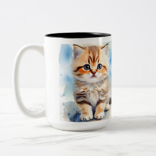 Tasse 2 Couleurs Photo de chat mignon