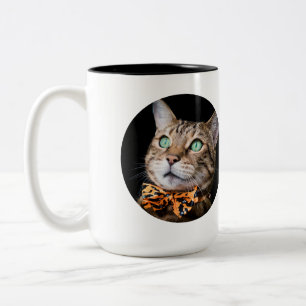 Tasse 2 Couleurs Photo de chat personnalisée avec texte Cadeau pe
