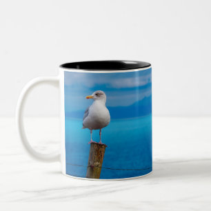 Tasse 2 Couleurs Photo de l'oiseau de mer debout