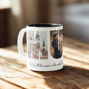 Tasse 2 Couleurs Photo de maman Collage Cadeau de la fête des mères