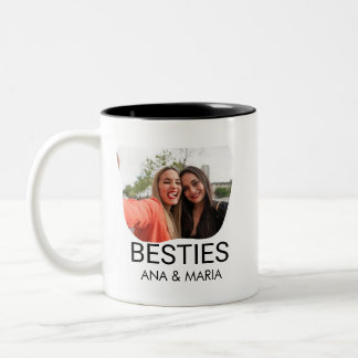 Tasse 2 Couleurs Photo de meilleures amies BFF Chic Moderne Minimal