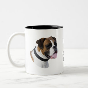 Tasse 2 Couleurs Photo de portrait de chien de boxeur