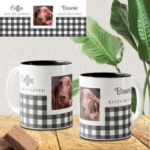 Tasse 2 Couleurs Photo En vichy chien noir blanc