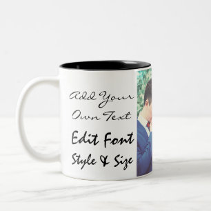 Tasse 2 Couleurs photo et texte