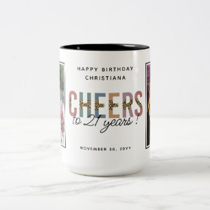 Tasse 2 Couleurs Photo moderne du 21e anniversaire