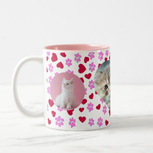 Tasse 2 Couleurs Photo personnalisée de la boîte à café Amoureux de