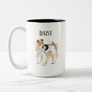 Tasse 2 Couleurs Photo personnalisée Fil Fox Terrier