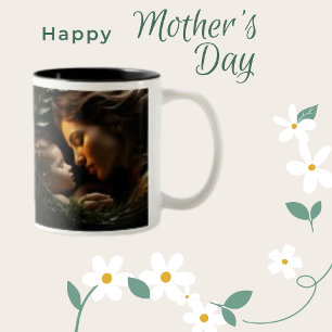 Tasse 2 Couleurs Photo personnalisée Maman dans un million de typog
