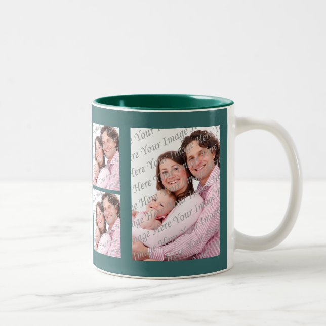 Tasse 2 Couleurs Photo personnalisée Musique verte (Droit)