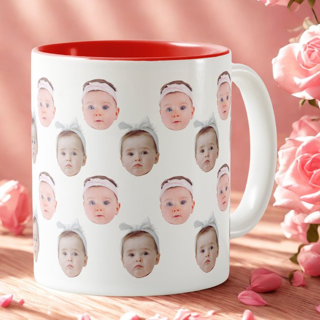 Tasse 2 Couleurs Photo Personnelle, Visage Personnalisé, Visage Per (Créateur téléchargé)