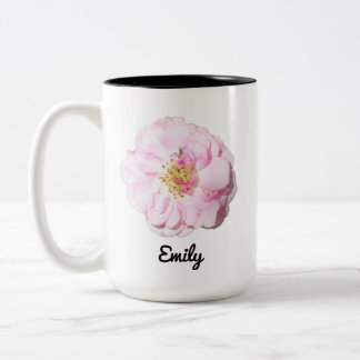 Tasse 2 Couleurs Photo rose avec nom personnalisé