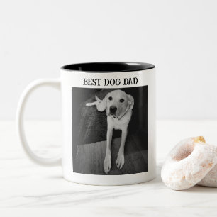 Tasse 2 Couleurs Photo rustique noir et blanc de Dog Best Papa
