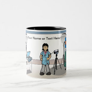Tasse 2 Couleurs Photographe personnalisée - Dessin féminin