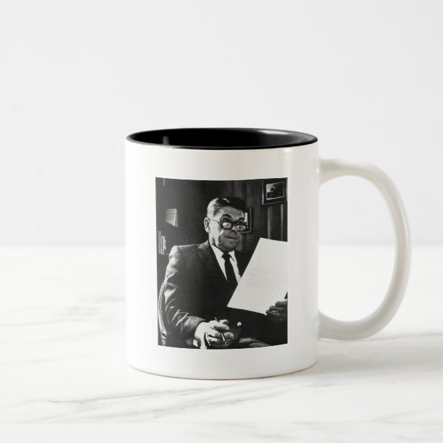 Tasse 2 Couleurs Photographie de Ronald Reagan (Droit)
