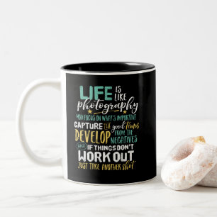 Tasse 2 Couleurs Photographie Inspirationnelle Vie Citation Photogr
