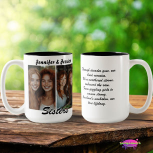 Tasse 2 Couleurs Photos et poème de lien fraternel