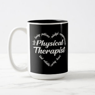 Tasse 2 Couleurs Physothérapeute Mot du coeur Nuage