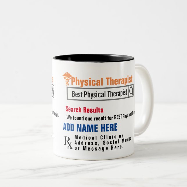 Tasse 2 Couleurs Physothérapeute Recherche Boug Cadeau (Devant droit)