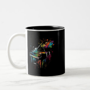 Tasse 2 Couleurs Piano Piano Splash Art Jazz Compositeur Clavier Pi