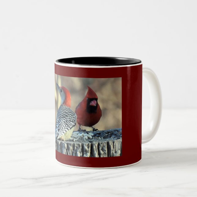 Tasse 2 Couleurs Pic à ventre rouge avec Cardinal rouge (Devant droit)