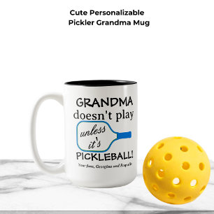 Tasse 2 Couleurs Pickleball Grand-mère Personnalisé Typographie Mod