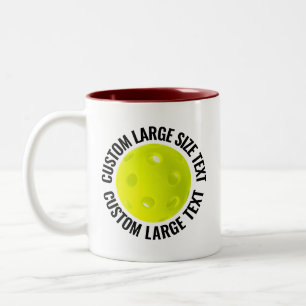 Tasse 2 Couleurs Pickleball & Grand Texte MAROON 11oz Personnalisé