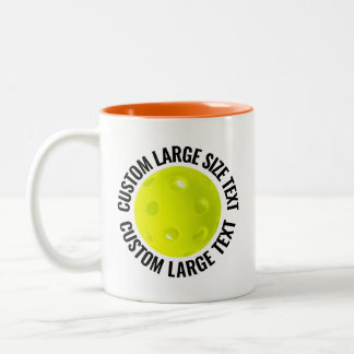 Tasse 2 Couleurs Pickleball & Grand Texte ORANGE 325ml Personnalisé