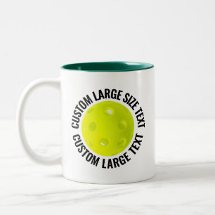 Tasse 2 Couleurs Pickleball & Grand Texte VERT CHASSEUR 325ml Perso