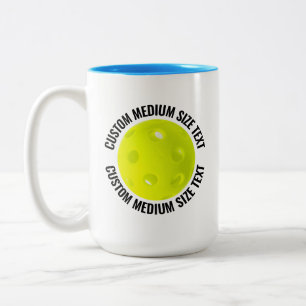 Tasse 2 Couleurs Pickleball & Medium Texte BLEU CLAIR 15oz Personna