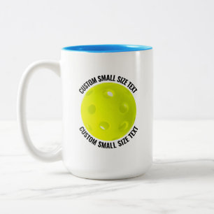 Tasse 2 Couleurs Pickleball & Petit Texte BLEU CLAIR 15oz Personnal