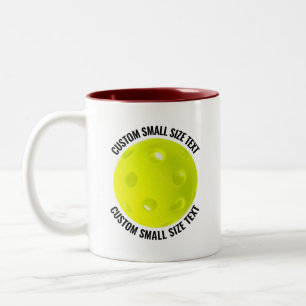 Tasse 2 Couleurs Pickleball & Petit Texte MAROON 11oz Personnalisé