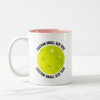 Tasse 2 Couleurs Pickleball & Petit Texte ROSE 325ml Personnalisé