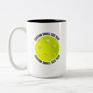 Tasse 2 Couleurs Pickleball & Petits Textes NOIR 425g Personnalisé