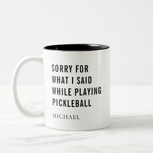 Tasse 2 Couleurs Pickleball Player Personnalisé Office Coworker (Gauche)