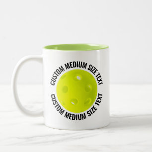 Tasse 2 Couleurs Pickleball & Texte Moyen VERT CITRON 325ml Personn