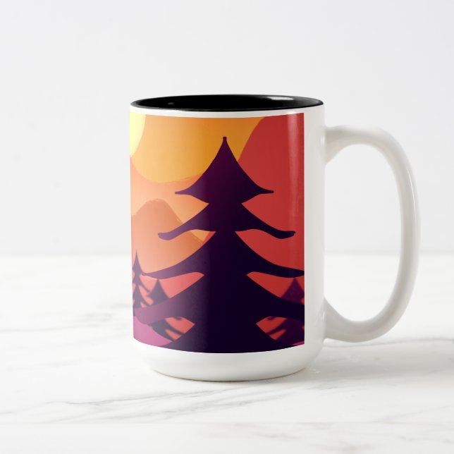 Tasse 2 Couleurs Pics paisibles à Sunse (Droit)