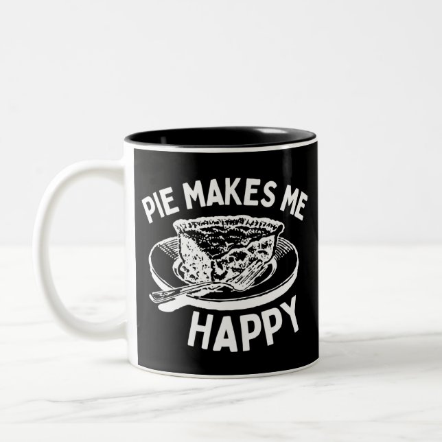 Tasse 2 Couleurs Pie Me Rend Joyeuse Pie Drôle (Gauche)
