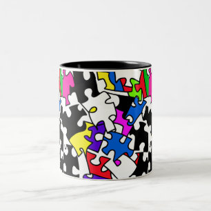 Tasse 2 Couleurs Pièces de puzzle