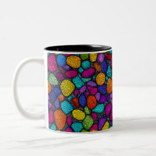Tasse 2 Couleurs Pierres colorées abstraites