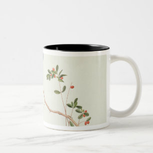 Tasse 2 Couleurs pies bleues Rouge-affichées, baies d'un rouge de