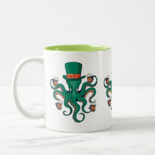 Tasse 2 Couleurs Pieuvre de Saint-Patrick drôle