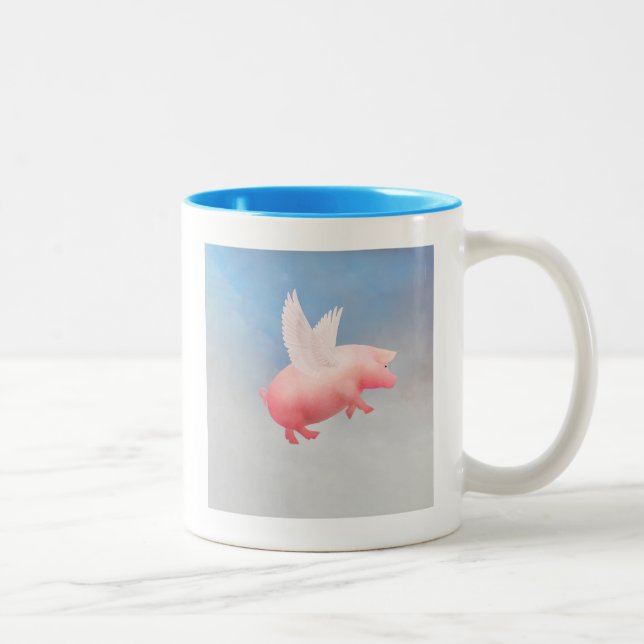 Tasse 2 Couleurs Pig volant (Droit)
