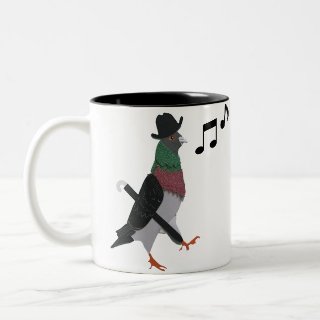 Tasse 2 Couleurs Pigeon Élégant Éditable Fête des Pères (Gauche)