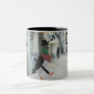 Tasse 2 Couleurs Pigeon en ville éditable drôle Fête des Pères