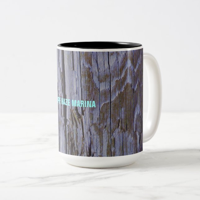 Tasse 2 Couleurs Pile de bois patiné (Devant droit)