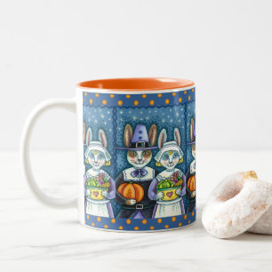 TASSE 2 COULEURS PILGRIM RABBITS, GRÂCE À LA RÉCOLTE DE HARE, MORT