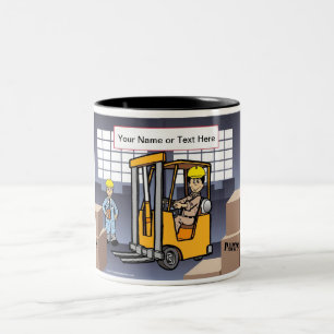 Tasse 2 Couleurs Pilote de chariot élévateur à fourche personnalisé