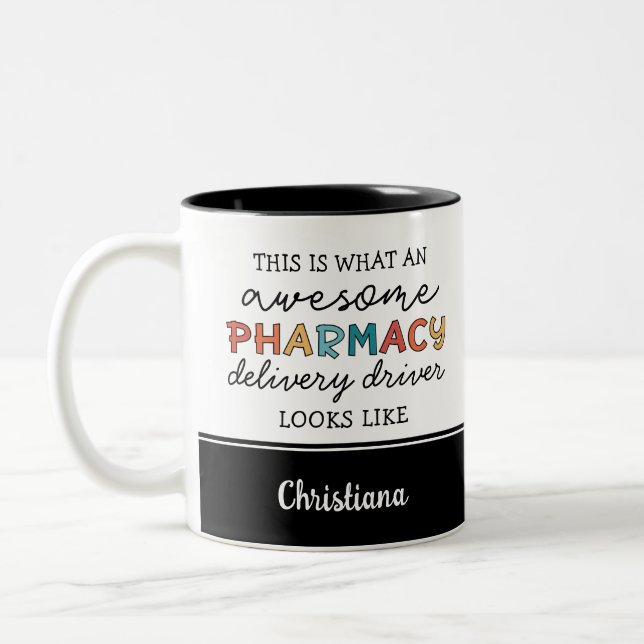 Tasse 2 Couleurs Pilote de livraison de pharmacie personnalisée Awe (Gauche)